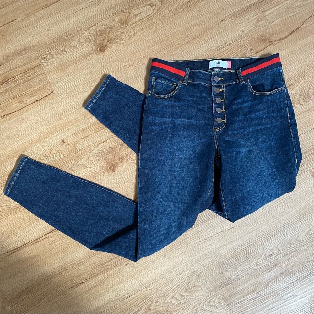 CAbi button fly skinny jeans, sz 10